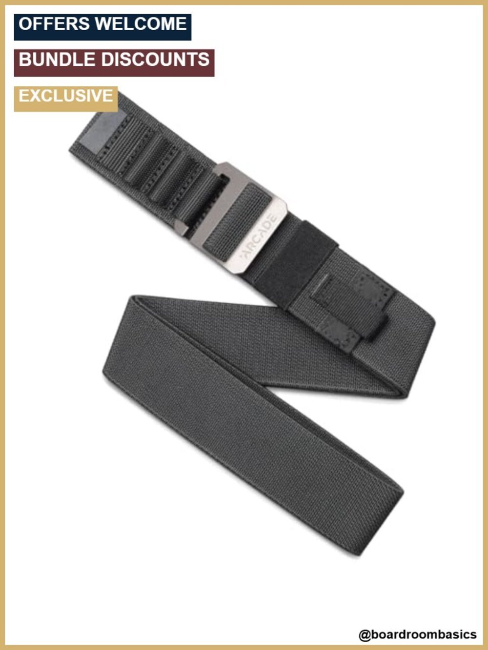 Arcade Alu Utility Belt, Stretch Webbing, Aluminum Buckle for Men